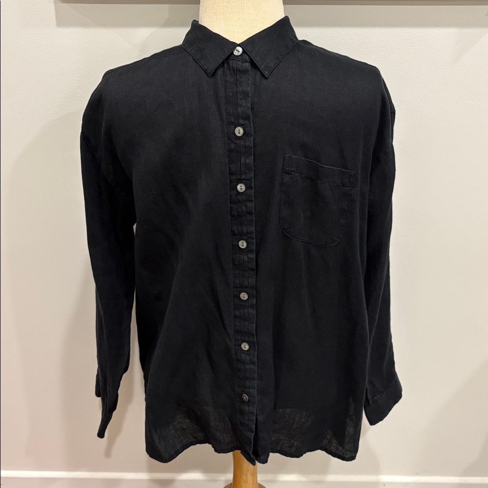 J. Jill Charcoal Linen Top